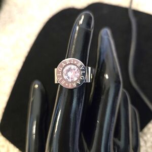18kwgp Dubai Jewelry. Silver Ring with Pink Gemstone